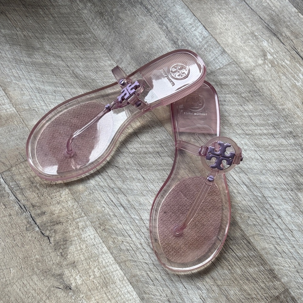 Tory Burch purple/pink Mini Miller Thong Clear T-Strap Sandals